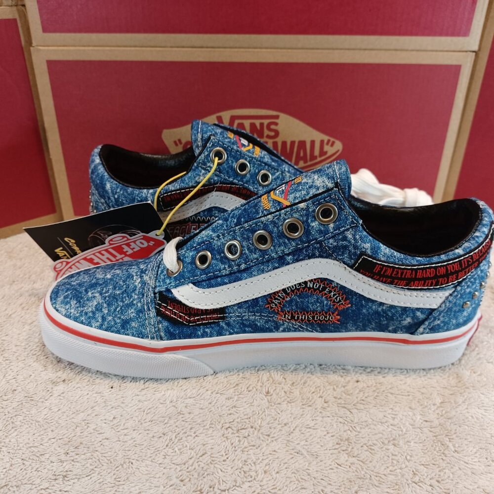 Vans X Men's 4.5/Women's 6 Cobra Kai Old Skool Denim Blue/White VN0A3WKT6GL - Picture 12 of 12